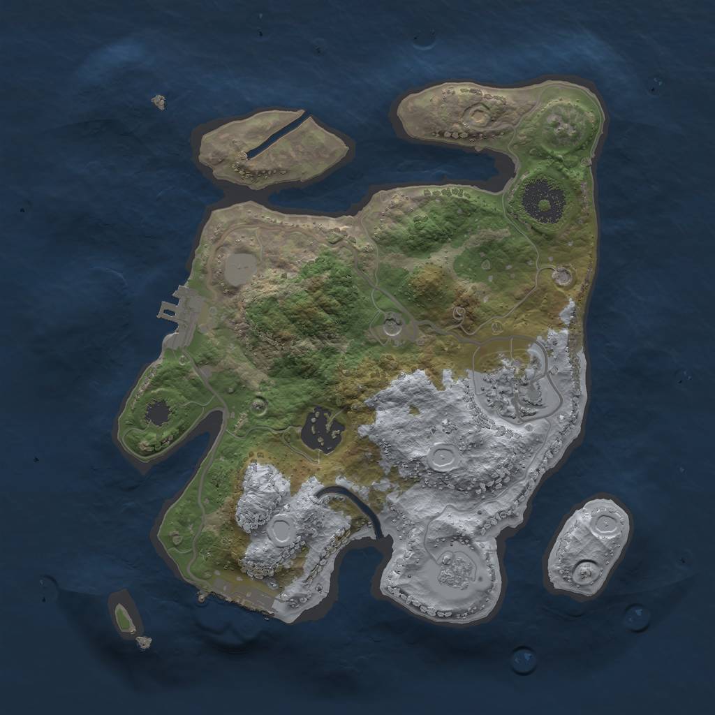 Rust Map: Procedural Map, Size: 2500, Seed: 51371236, 9 Monuments