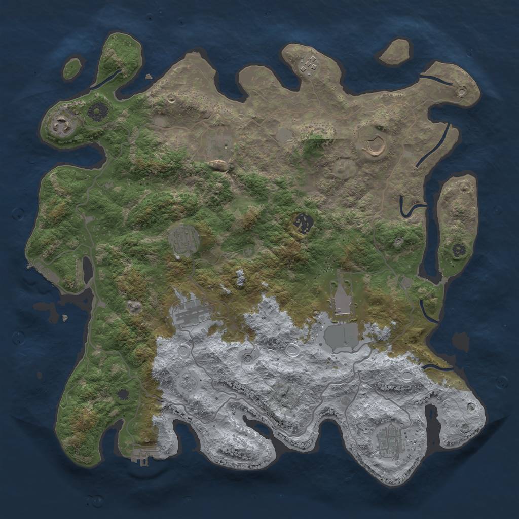Rust Map: Procedural Map, Size: 4000, Seed: 1802988665, 18 Monuments