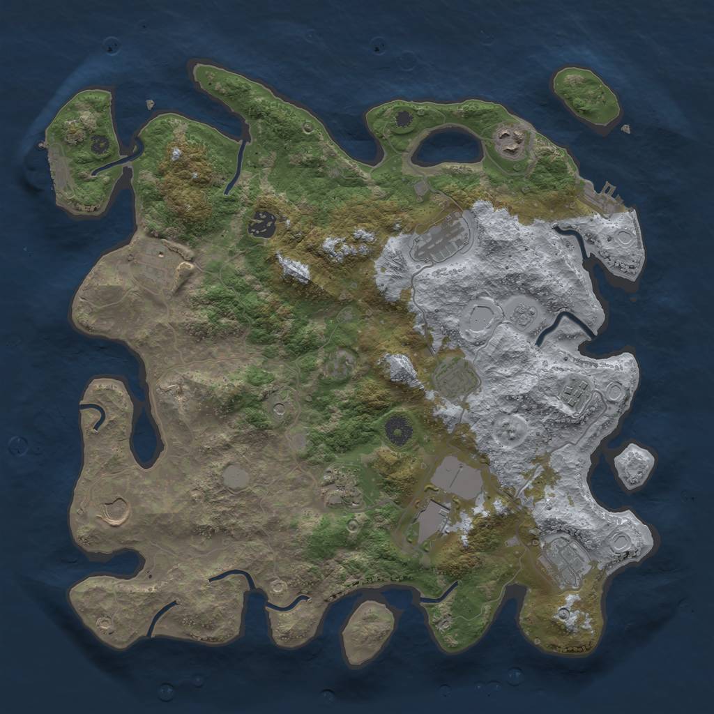 Rust Map: Procedural Map, Size: 3800, Seed: 20221201, 19 Monuments