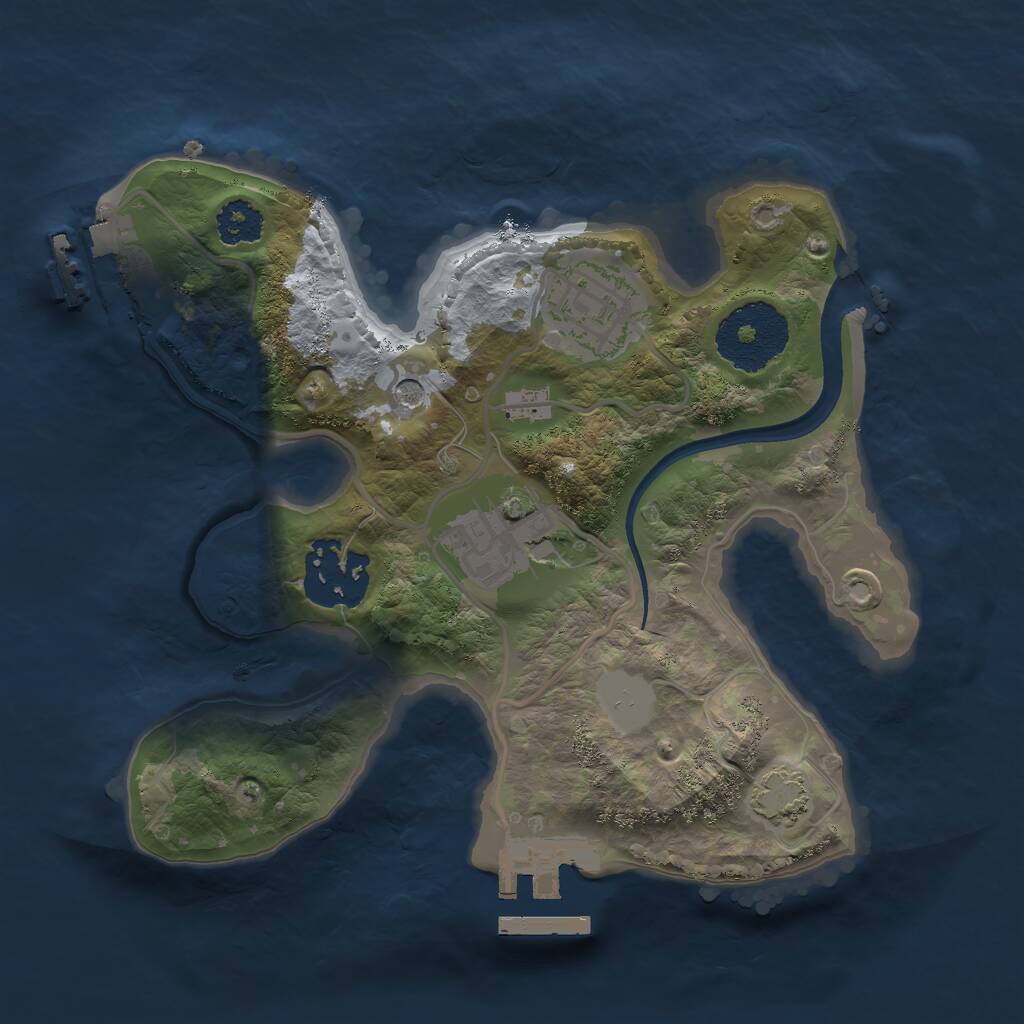 Rust Map: Procedural Map, Size: 2250, Seed: 3243, 8 Monuments