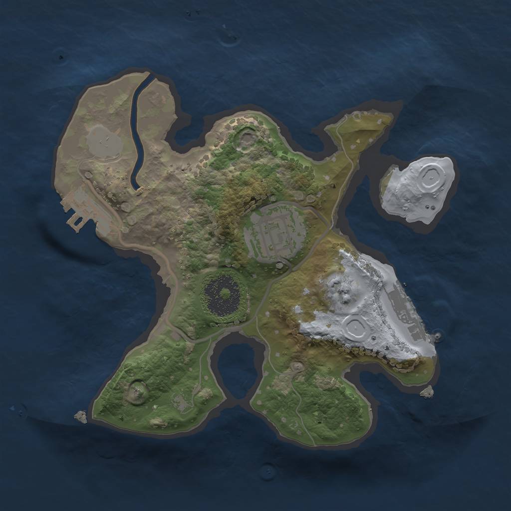 Rust Map: Procedural Map, Size: 2000, Seed: 527436, 8 Monuments