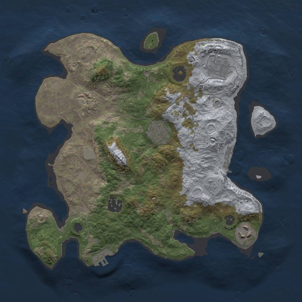 Rust Map: Procedural Map, Size: 3000, Seed: 98265, 11 Monuments