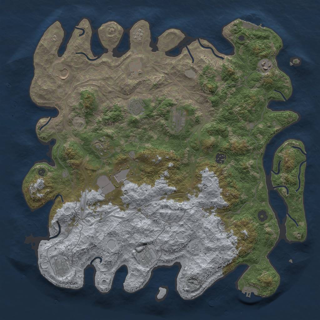 Rust Map: Procedural Map, Size: 4500, Seed: 468182463, 18 Monuments