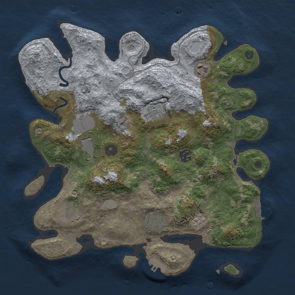 Rust Map: Procedural Map, Size: 3500, Seed: 574165786, 14 Monuments