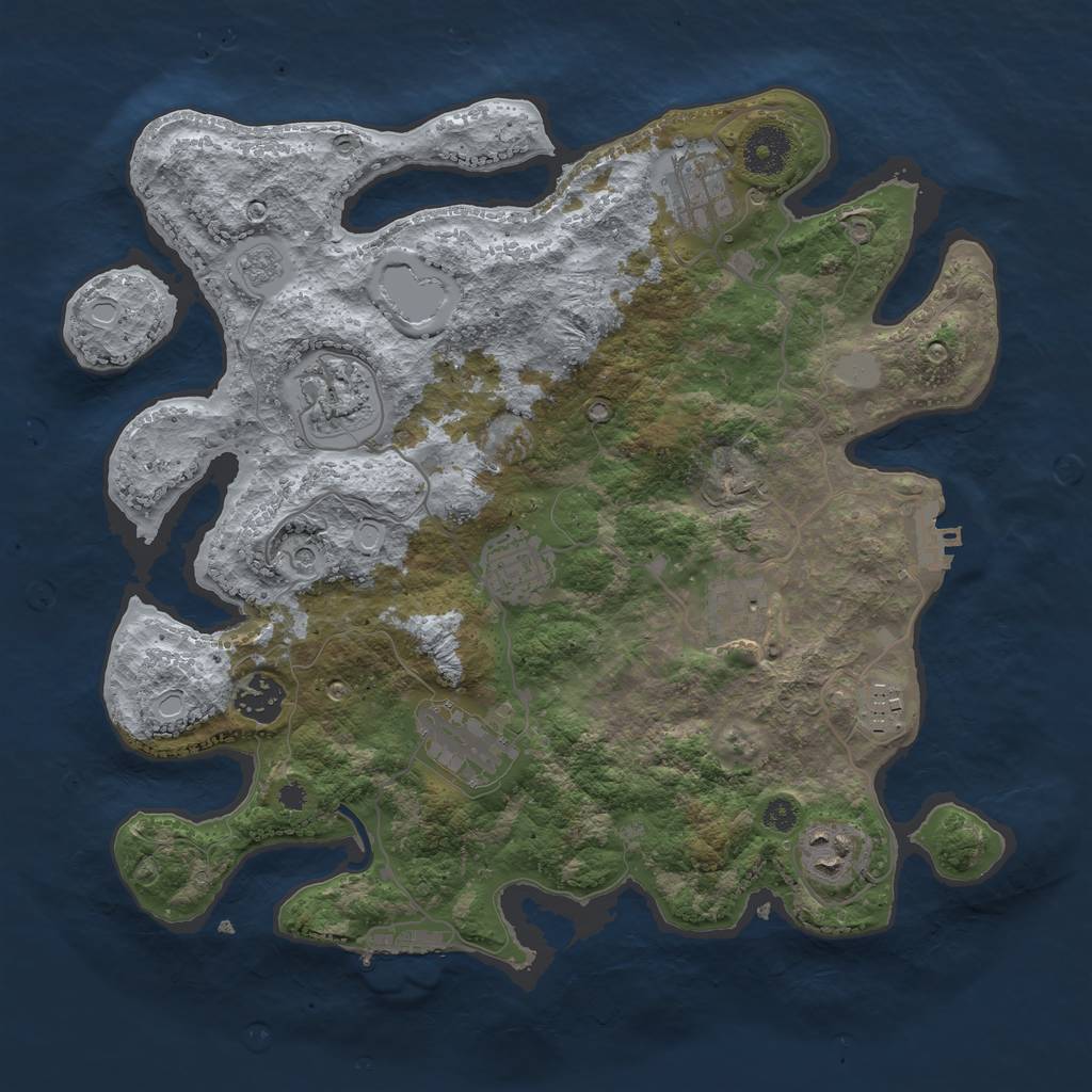 Rust Map: Procedural Map, Size: 3420, Seed: 18944, 15 Monuments