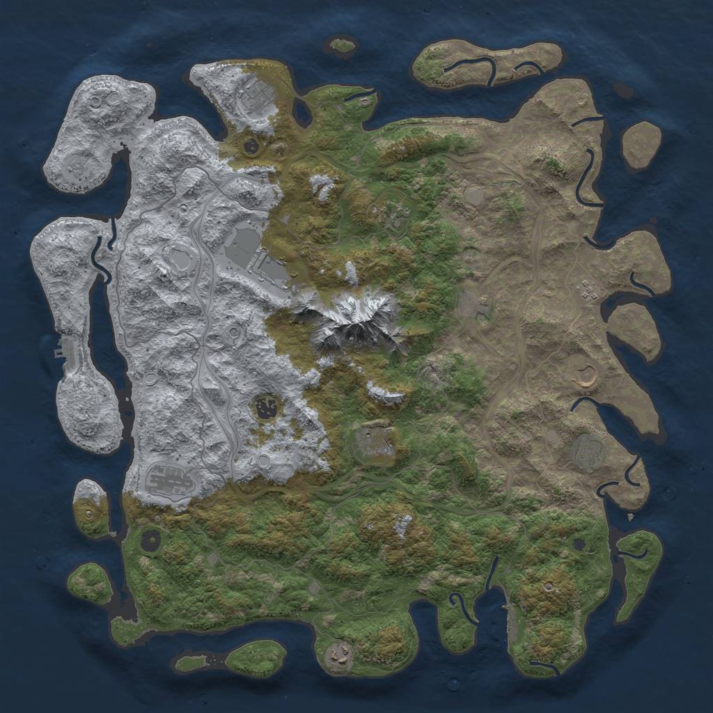 Rust Map: Procedural Map, Size: 5000, Seed: 12232, 20 Monuments