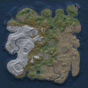 Thumbnail Rust Map: Procedural Map, Size: 3700, Seed: 1585481418, 17 Monuments