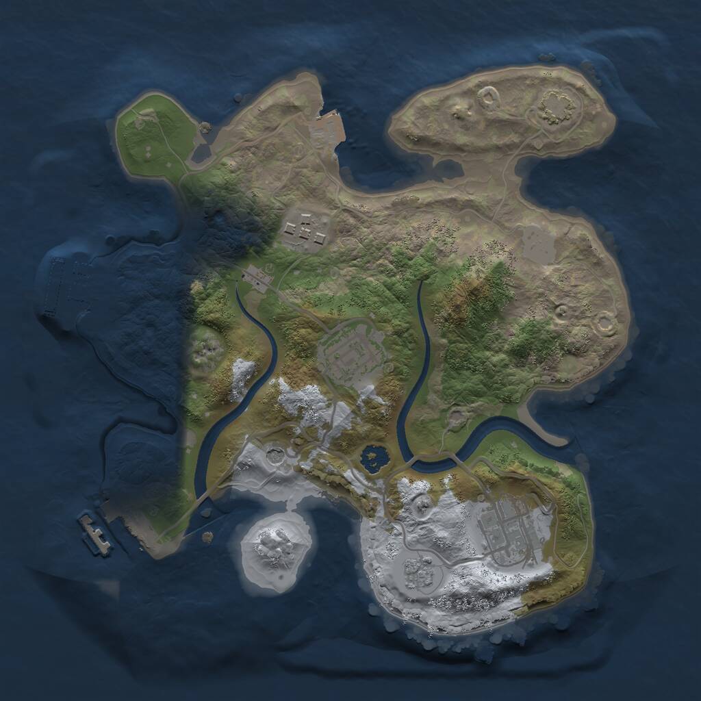 Rust Map: Procedural Map, Size: 2500, Seed: 40298630, 9 Monuments