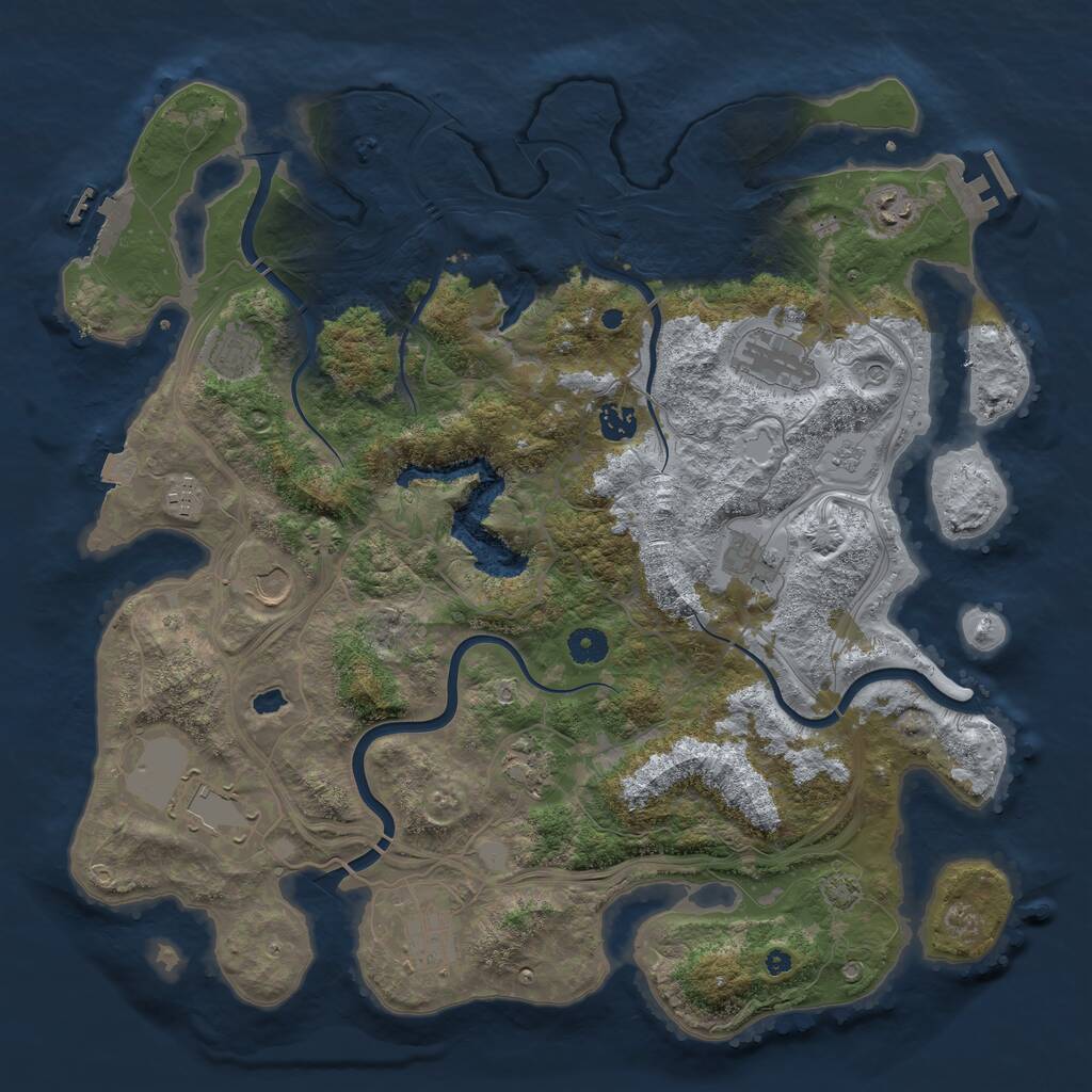 Rust Map: Procedural Map, Size: 4250, Seed: 488215199, 16 Monuments