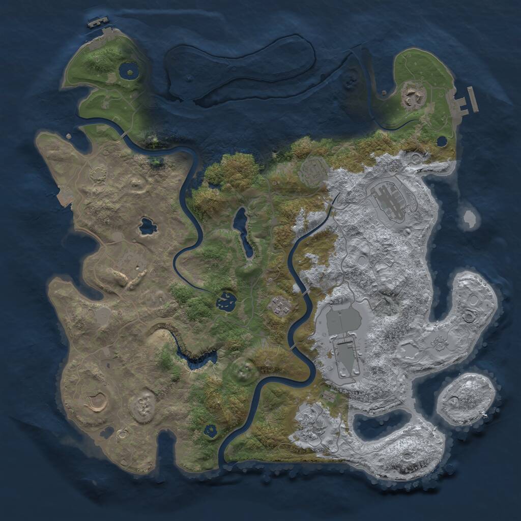 Rust Map: Procedural Map, Size: 4000, Seed: 982341, 15 Monuments