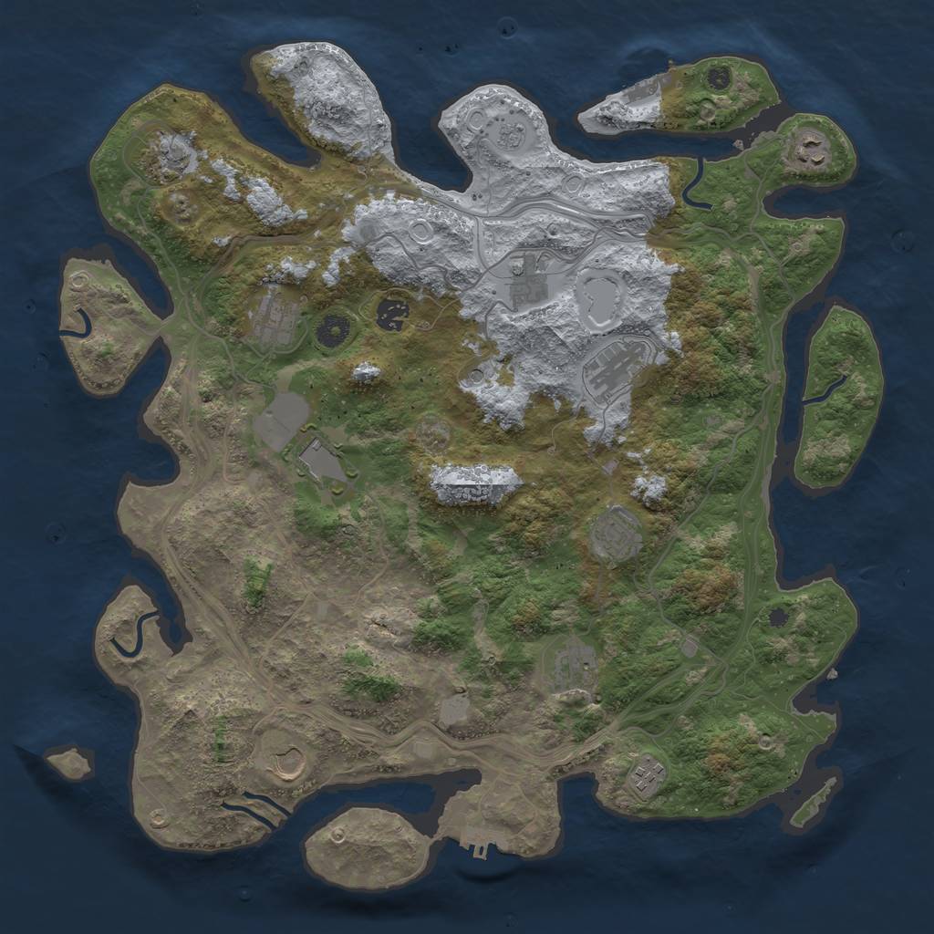 Rust Map: Procedural Map, Size: 4250, Seed: 408386662, 18 Monuments