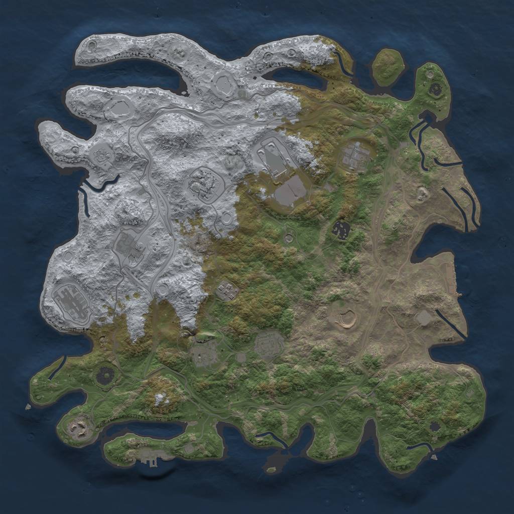 Rust Map: Procedural Map, Size: 4250, Seed: 1508271499, 20 Monuments