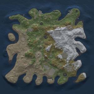 Thumbnail Rust Map: Procedural Map, Size: 3500, Seed: 1592795709, 16 Monuments