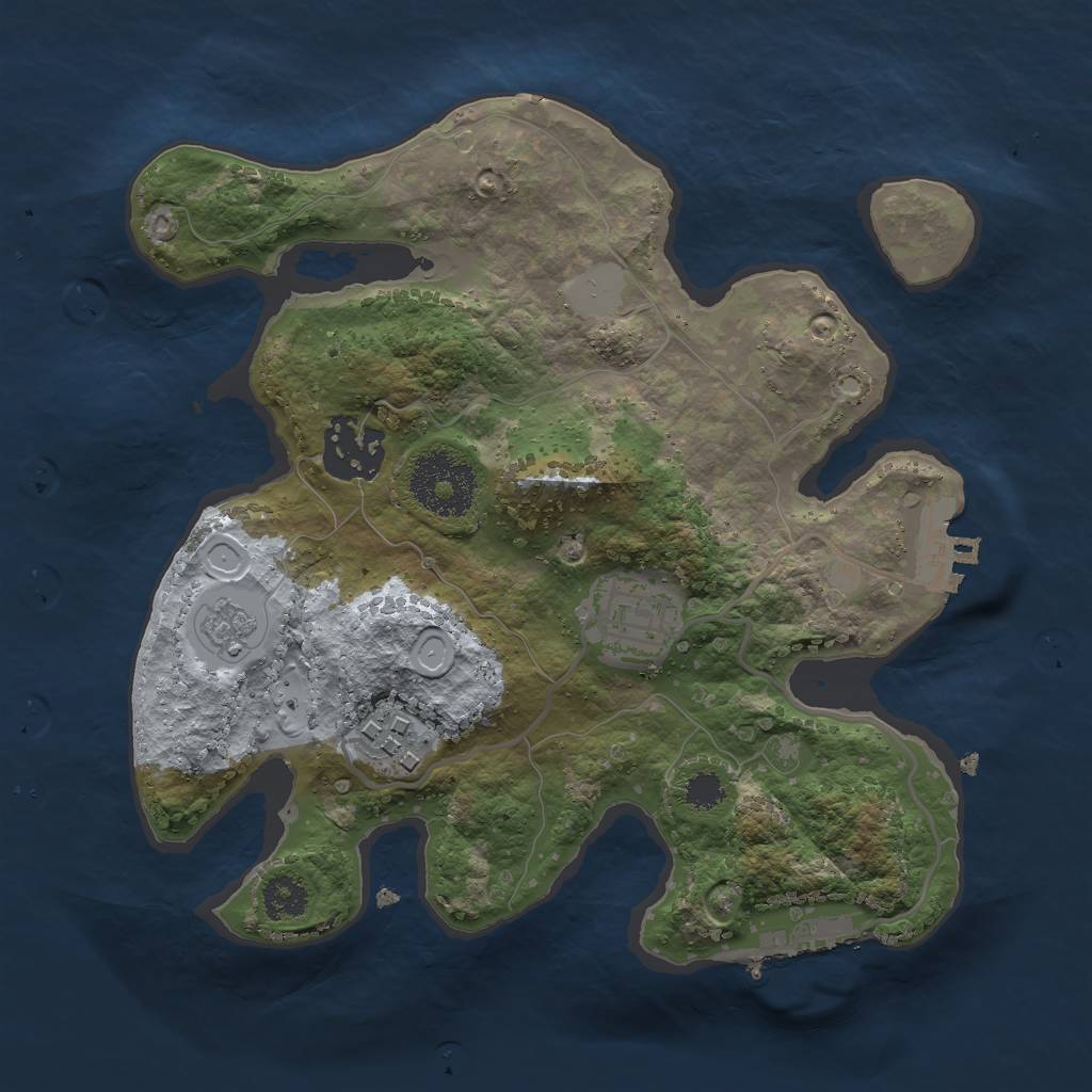 Rust Map: Procedural Map, Size: 2500, Seed: 1572595785, 11 Monuments