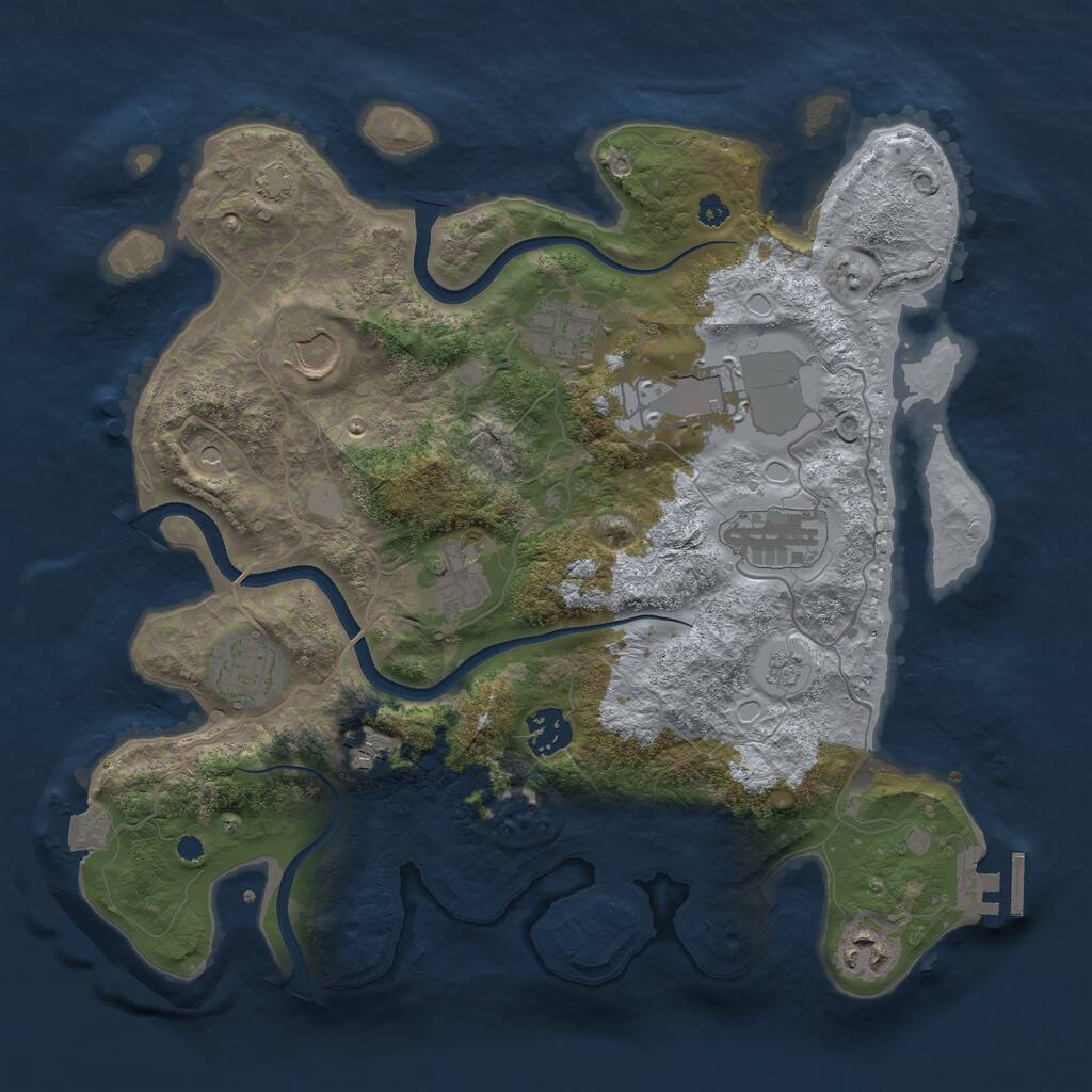 Rust Map: Procedural Map, Size: 3500, Seed: 167382748, 14 Monuments