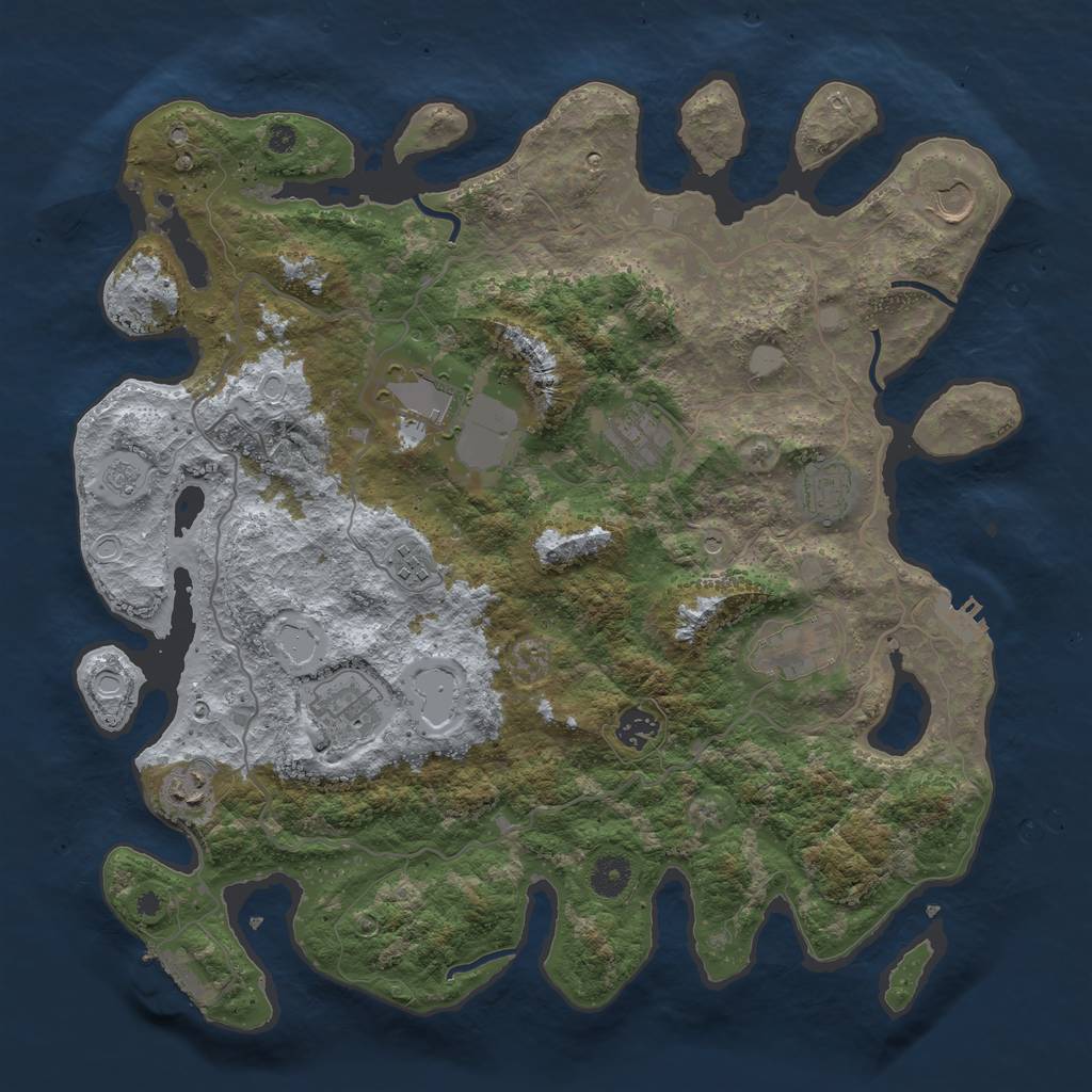 Rust Map: Procedural Map, Size: 4000, Seed: 1600365005, 18 Monuments