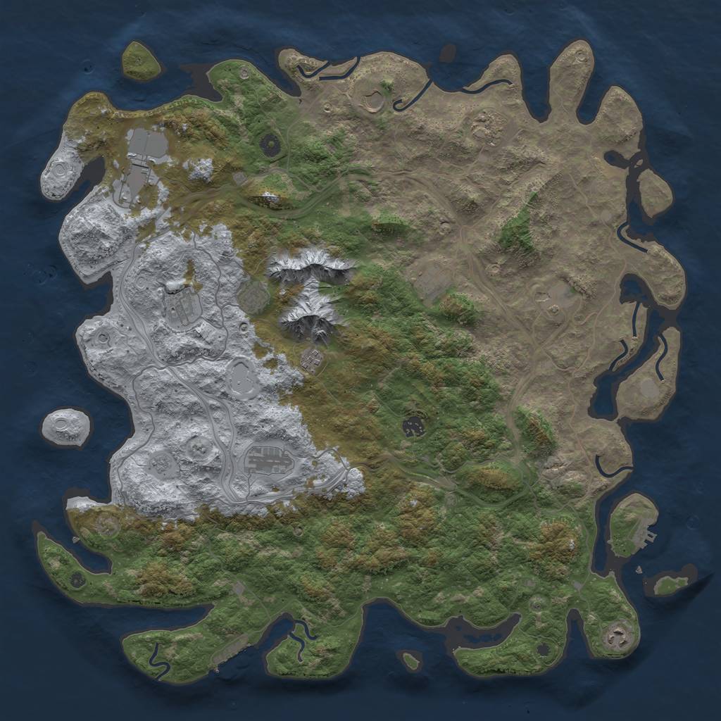 Rust Map: Procedural Map, Size: 5000, Seed: 27287872, 18 Monuments