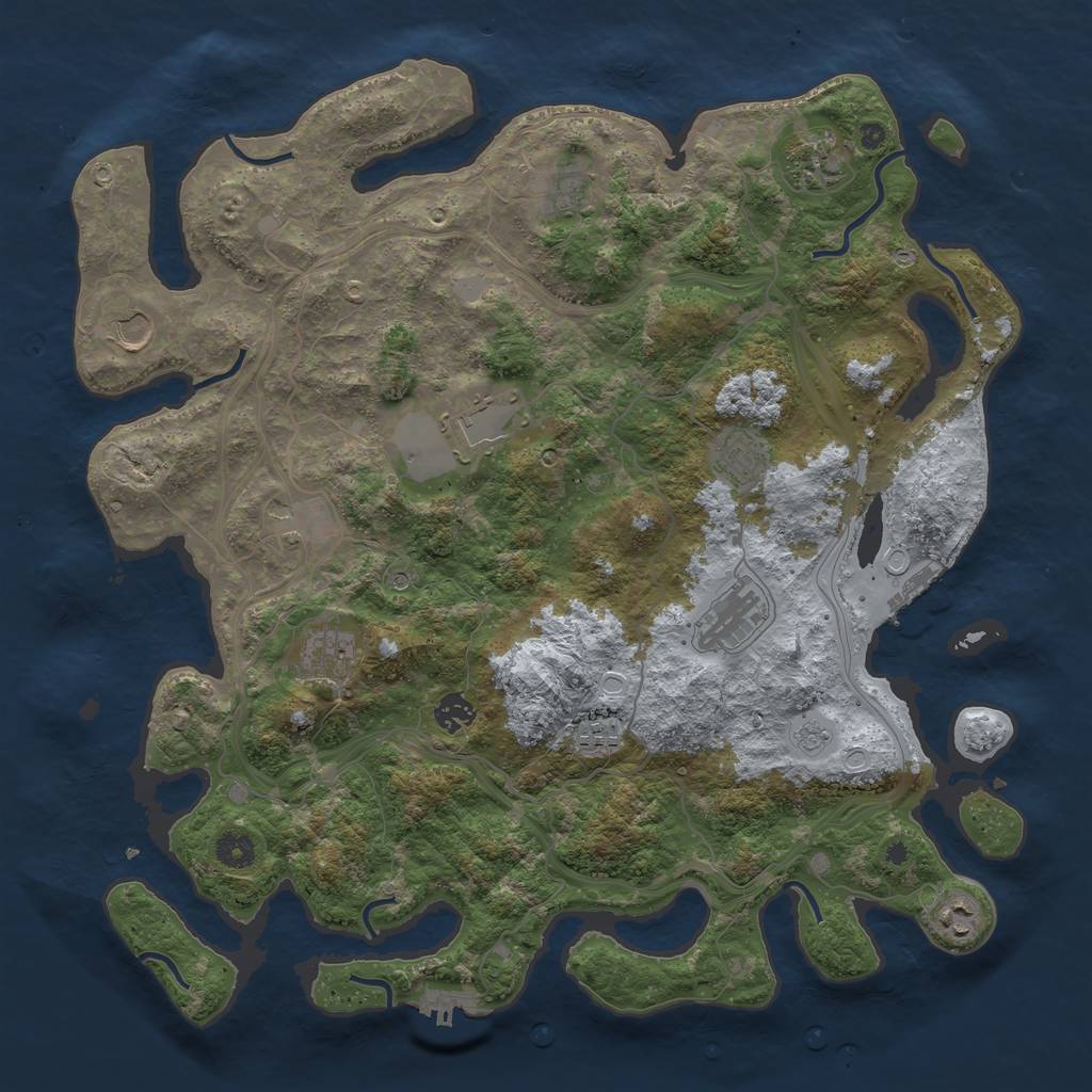 Rust Map: Procedural Map, Size: 4250, Seed: 1580787392, 18 Monuments