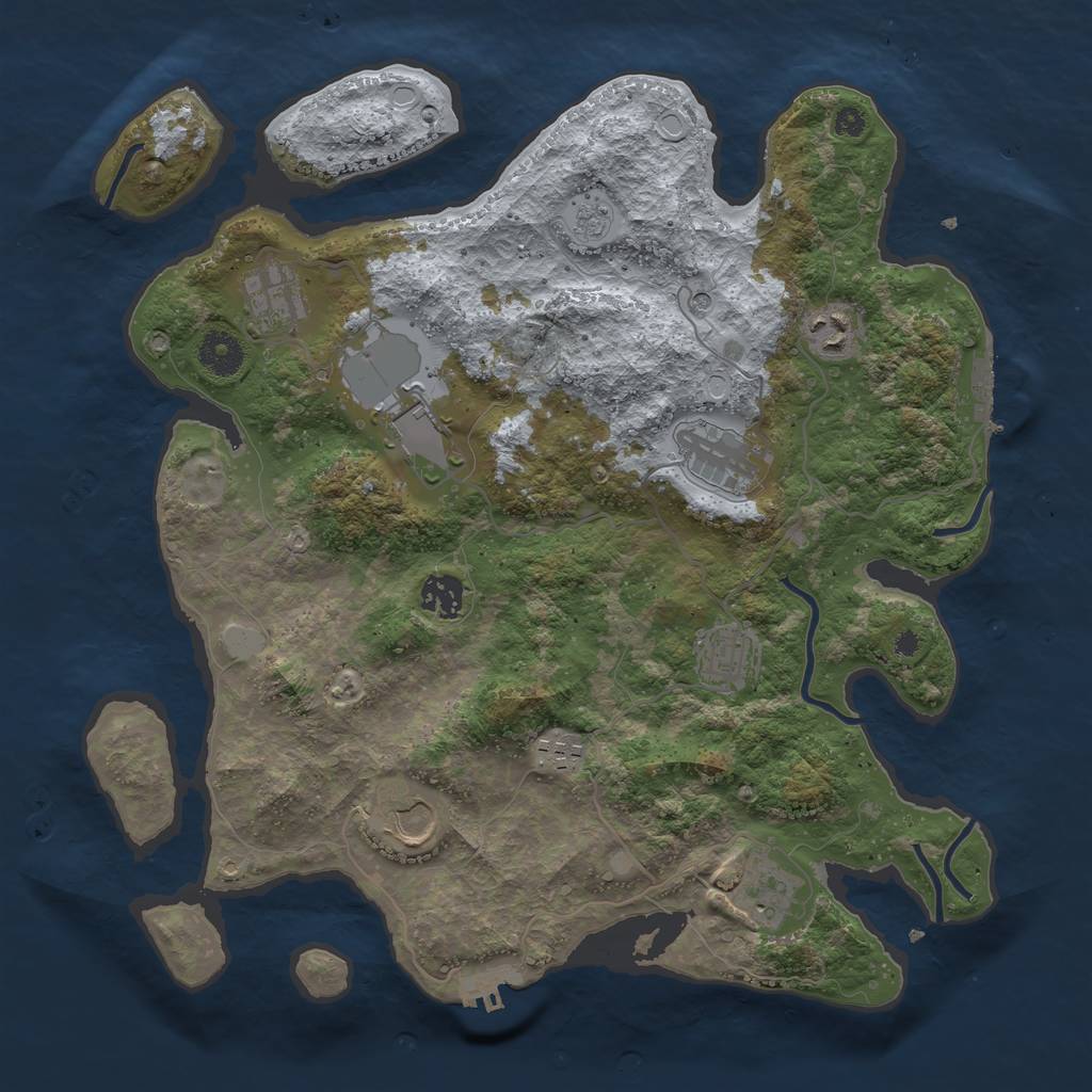 Rust Map: Procedural Map, Size: 3700, Seed: 4359, 18 Monuments