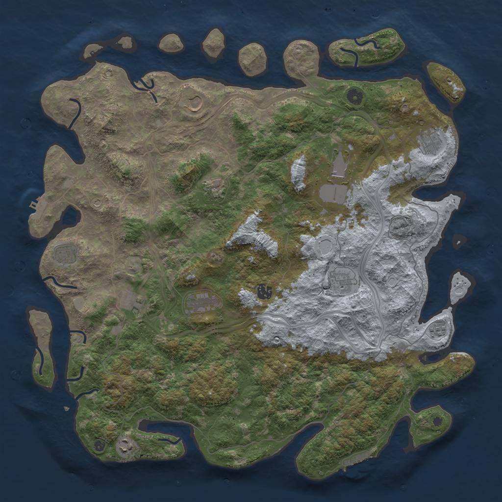 Rust Map: Procedural Map, Size: 4800, Seed: 109248, 19 Monuments