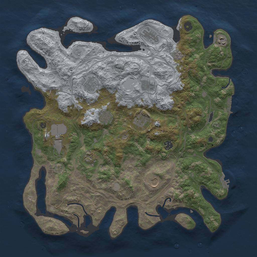 Rust Map: Procedural Map, Size: 4250, Seed: 228323880, 20 Monuments