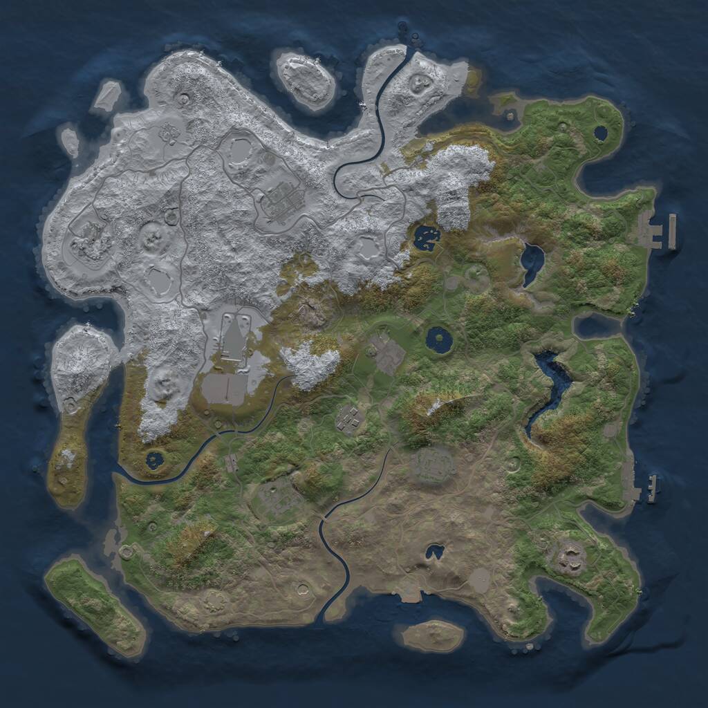 Rust Map: Procedural Map, Size: 4050, Seed: 1866638845, 15 Monuments