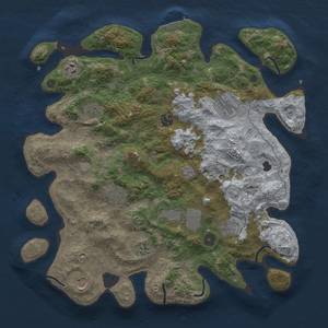 Thumbnail Rust Map: Procedural Map, Size: 4000, Seed: 1429167576, 16 Monuments