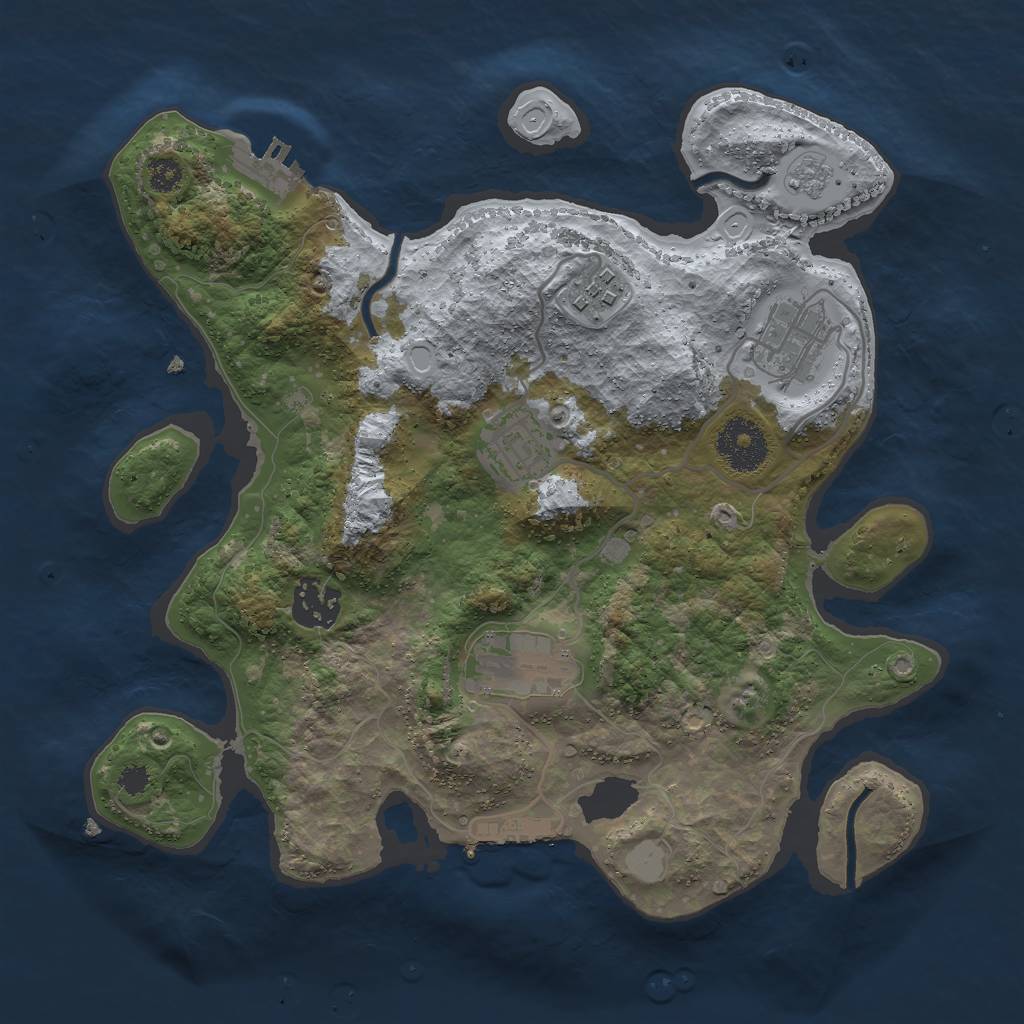 Rust Map: Procedural Map, Size: 3000, Seed: 1235688736, 13 Monuments