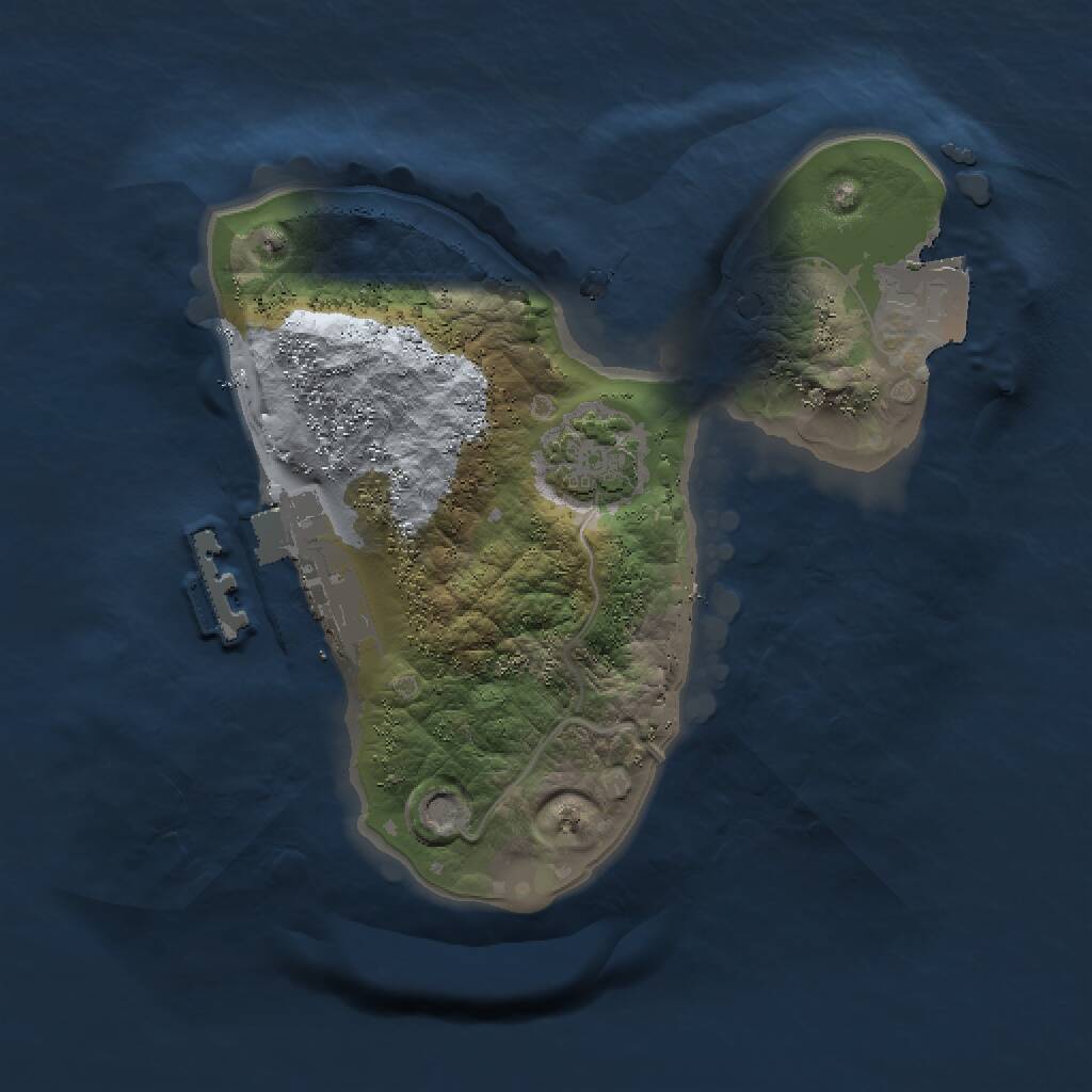 Rust Map: Procedural Map, Size: 1500, Seed: 64061109, 3 Monuments