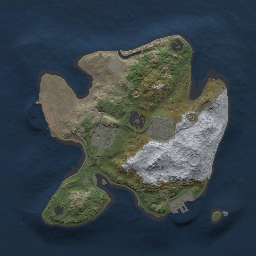 Rust Map: Procedural Map, Size: 2250, Seed: 67676761, 10 Monuments