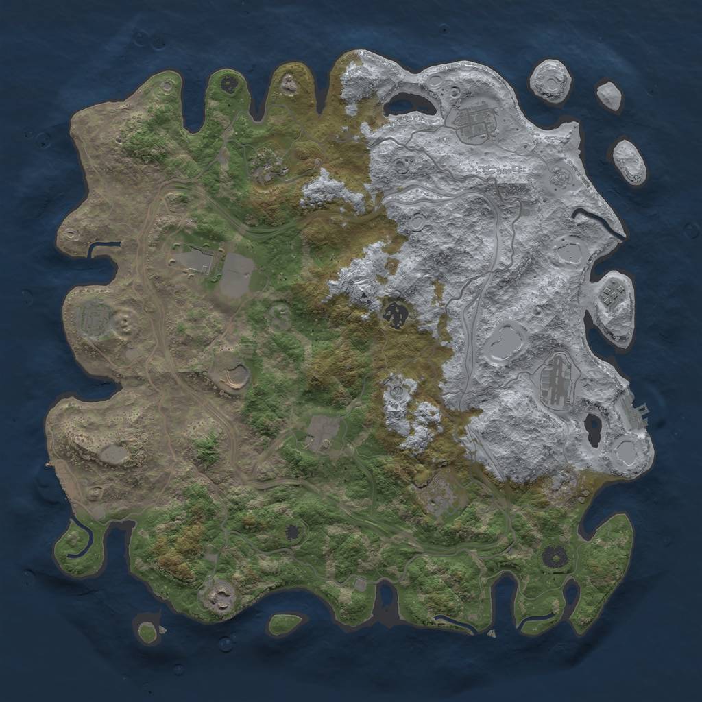 Rust Map: Procedural Map, Size: 4300, Seed: 150808061, 20 Monuments