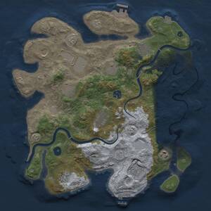 Thumbnail Rust Map: Procedural Map, Size: 3750, Seed: 268568603, 17 Monuments