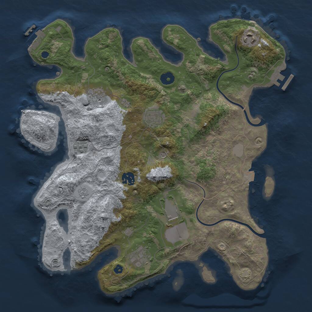 Rust Map: Procedural Map, Size: 3500, Seed: 782, 13 Monuments