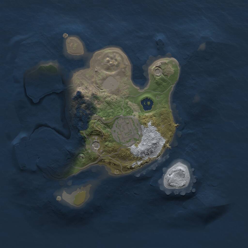 Rust Map: Procedural Map, Size: 2000, Seed: 1801114338, 4 Monuments