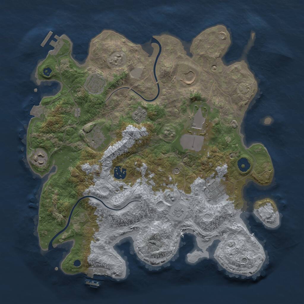 Rust Map: Procedural Map, Size: 3500, Seed: 214766, 14 Monuments