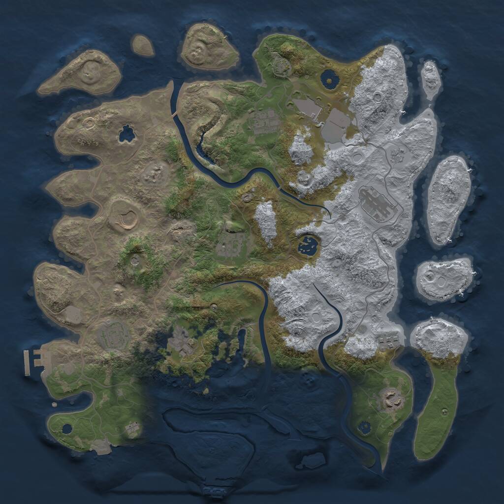 Rust Map: Procedural Map, Size: 4000, Seed: 2605432, 16 Monuments