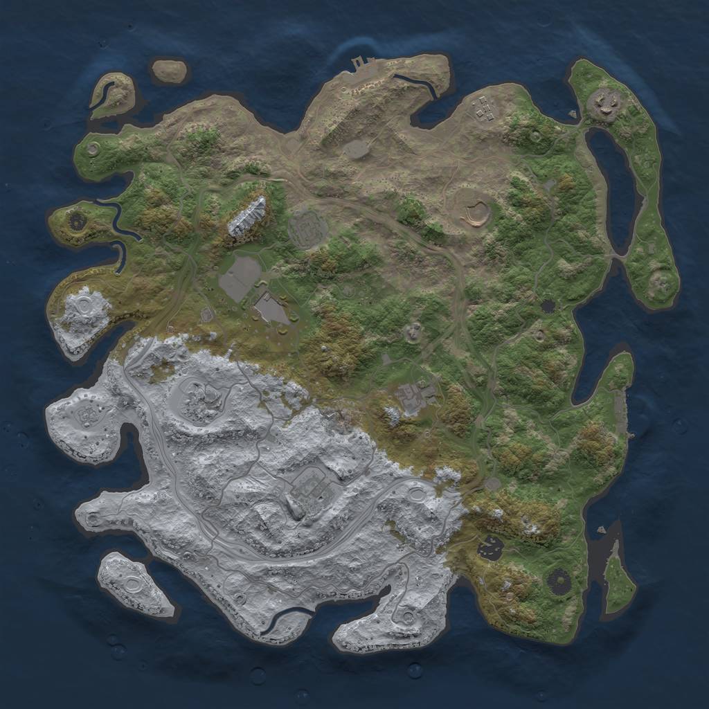 Rust Map: Procedural Map, Size: 4250, Seed: 218359737, 18 Monuments