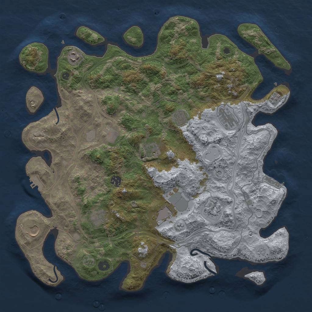Rust Map: Procedural Map, Size: 4250, Seed: 1739014473, 20 Monuments
