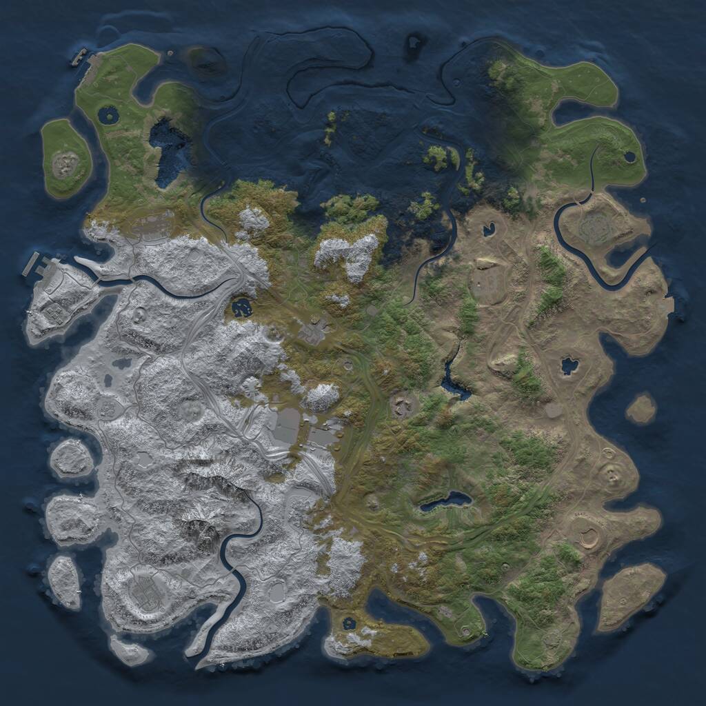 Rust Map: Procedural Map, Size: 5300, Seed: 271952337, 17 Monuments