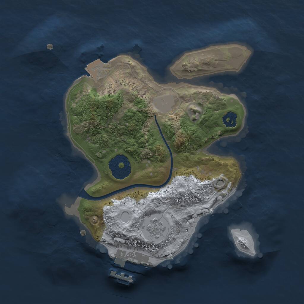 Rust Map: Procedural Map, Size: 2000, Seed: 320105370, 3 Monuments