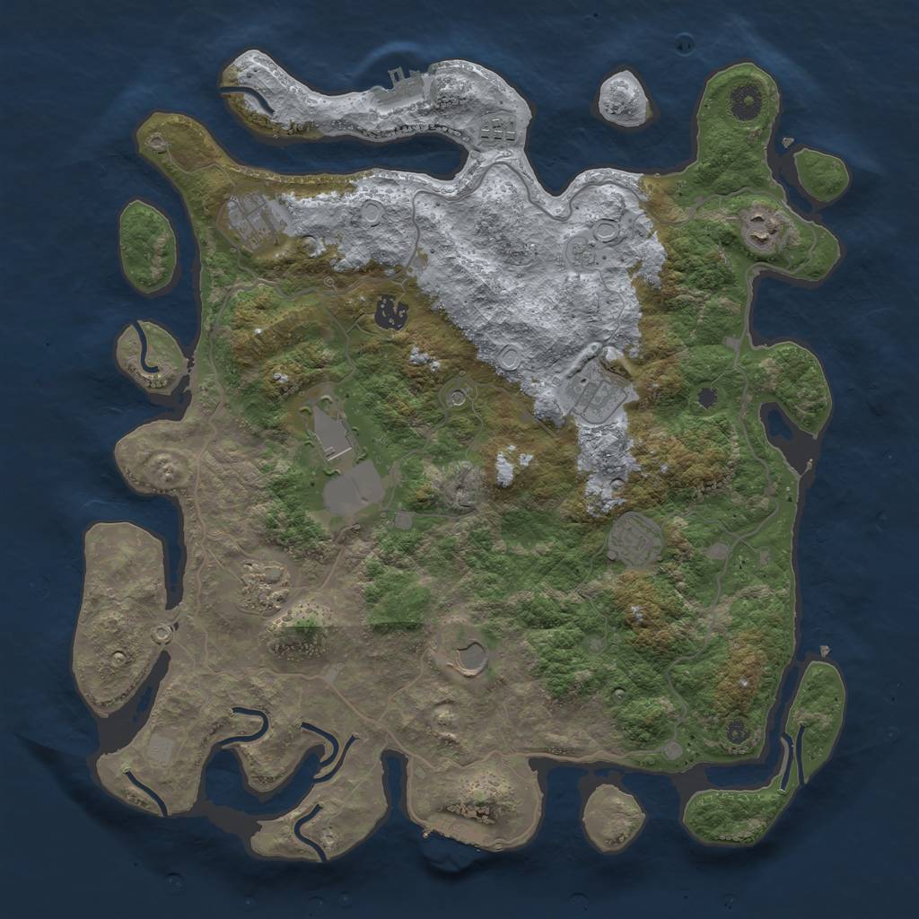 Rust Map: Procedural Map, Size: 4000, Seed: 7220288, 16 Monuments