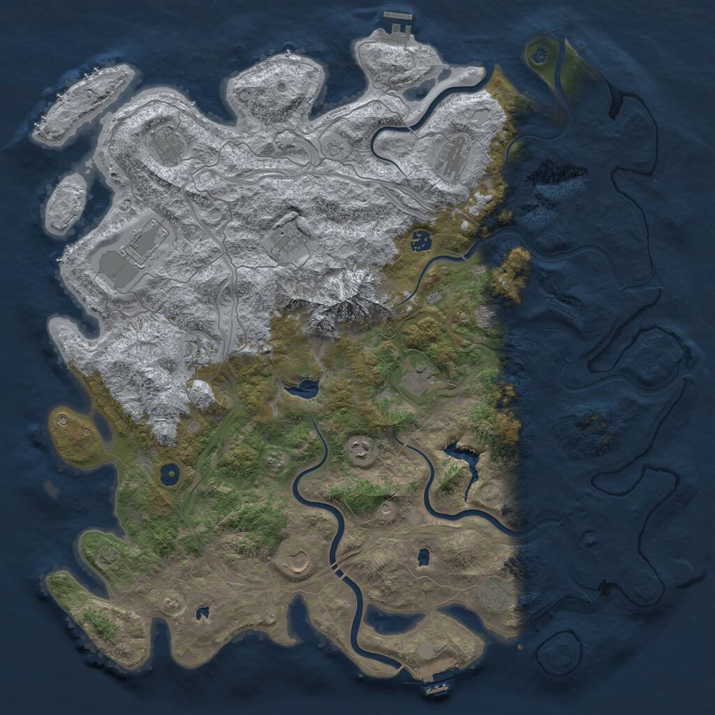 Rust Map: Procedural Map, Size: 5000, Seed: 100108923, 17 Monuments