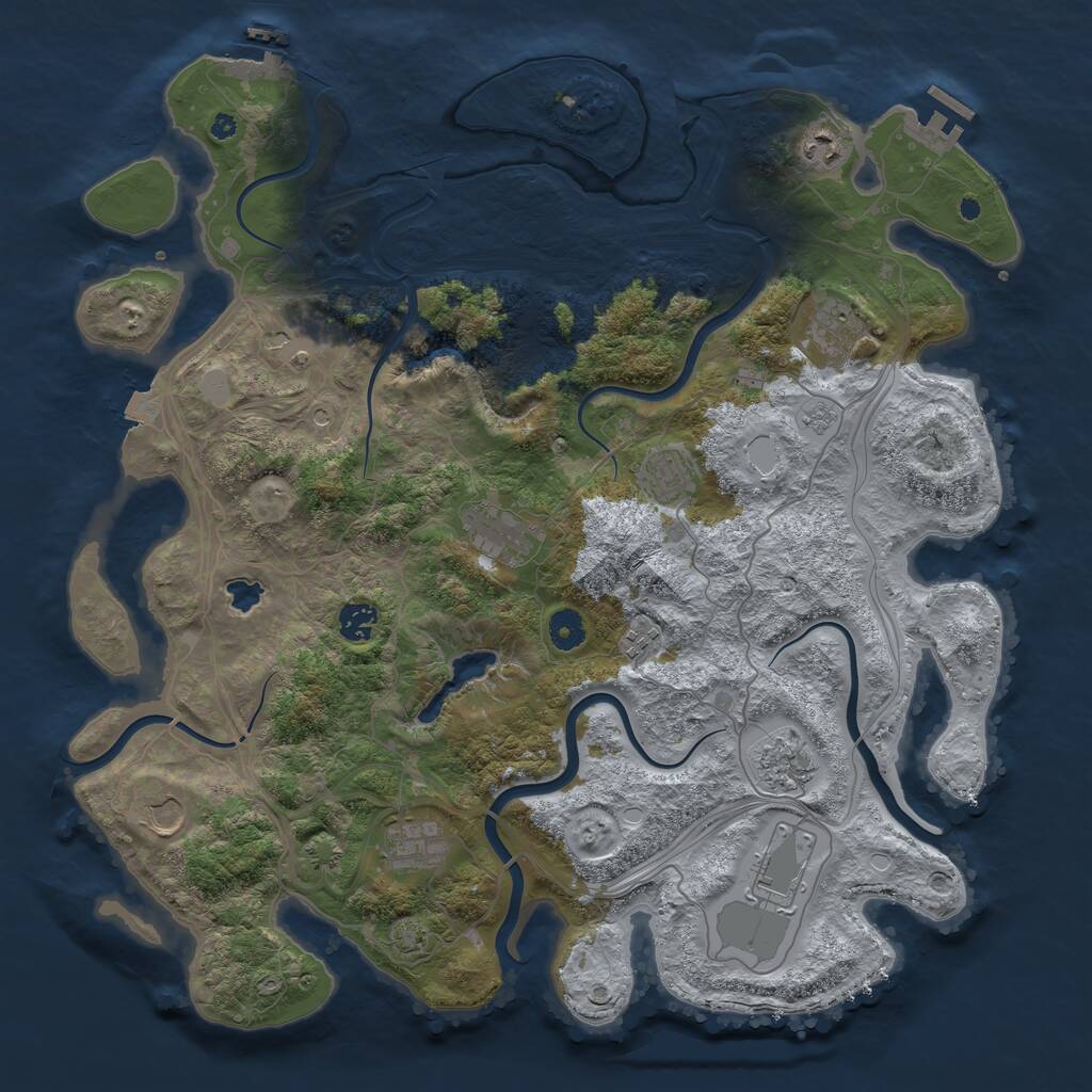 Rust Map: Procedural Map, Size: 4250, Seed: 535186290, 17 Monuments