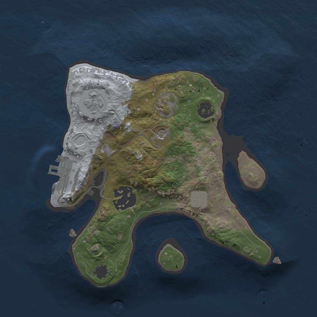 Rust Map: Procedural Map, Size: 2000, Seed: 453443331, 7 Monuments