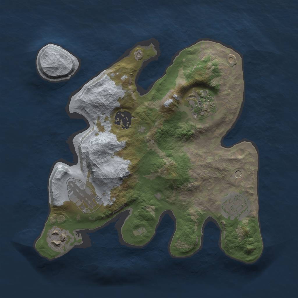 Rust Map: Barren, Size: 2500, Seed: 80913936, 8 Monuments
