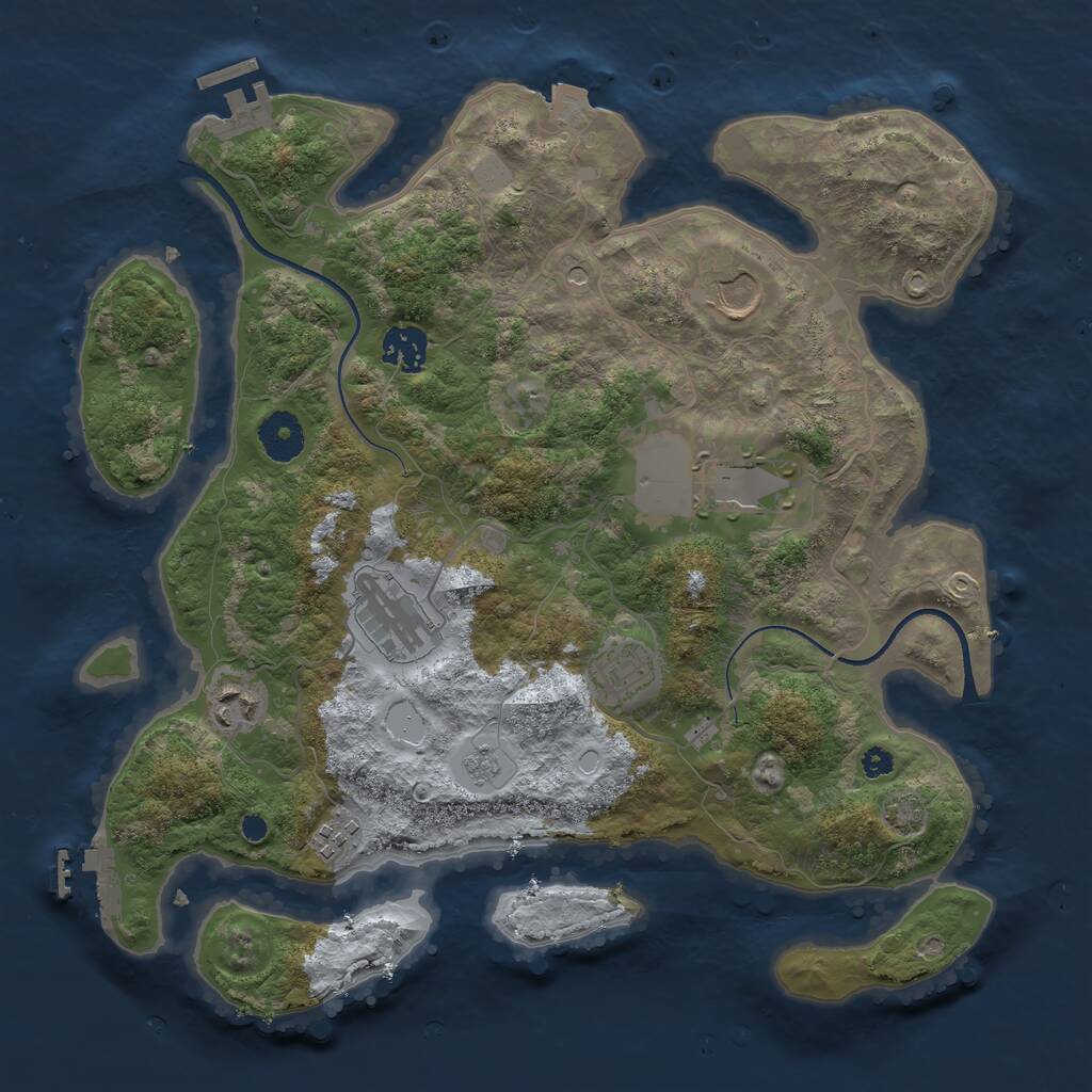 Rust Map: Procedural Map, Size: 3500, Seed: 765678, 13 Monuments