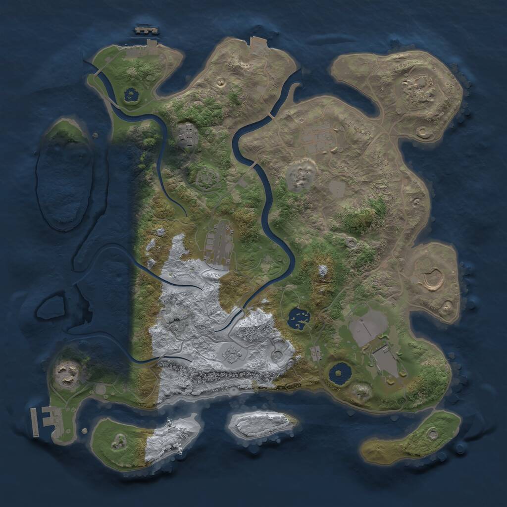 Rust Map: Procedural Map, Size: 3500, Seed: 765678, 14 Monuments