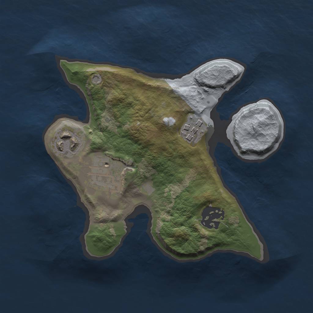 Rust Map: Barren, Size: 2000, Seed: 8172601, 6 Monuments