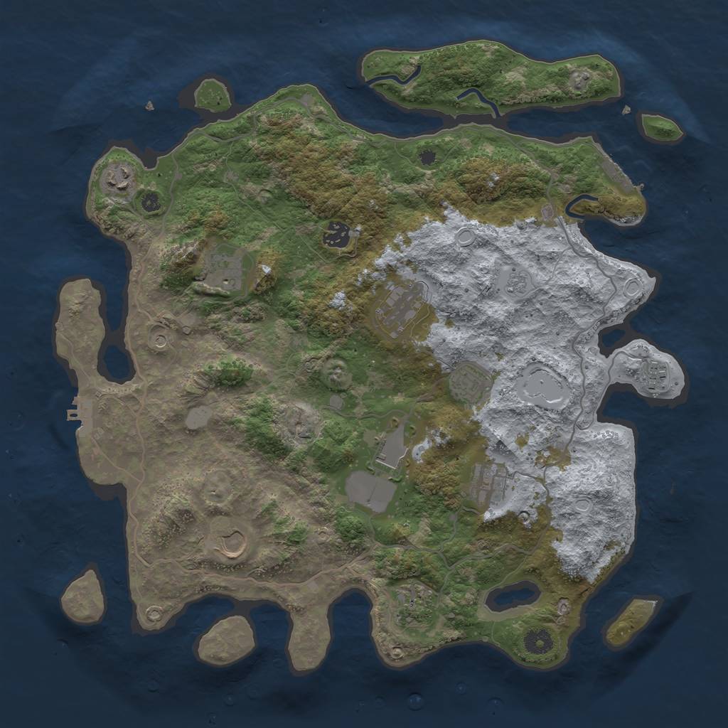 Rust Map: Procedural Map, Size: 4000, Seed: 819883977, 19 Monuments
