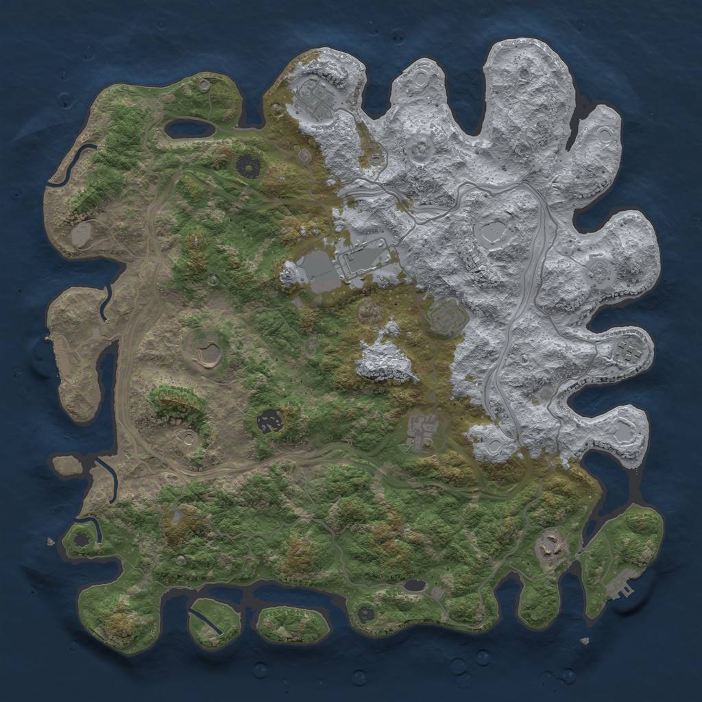 Rust Map: Procedural Map, Size: 4250, Seed: 1131010227, 15 Monuments